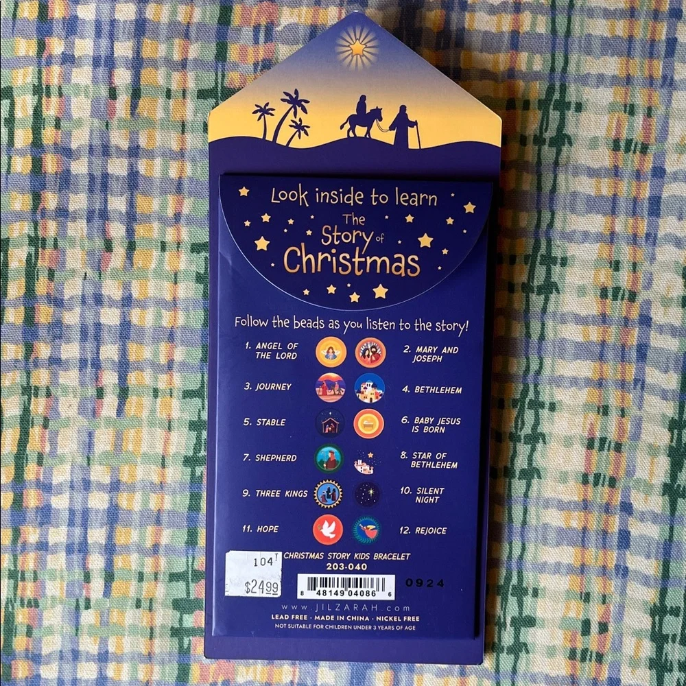 Jilzarah Christmas Story Kids Beaded Bracelet with Story Booklet- NWT
